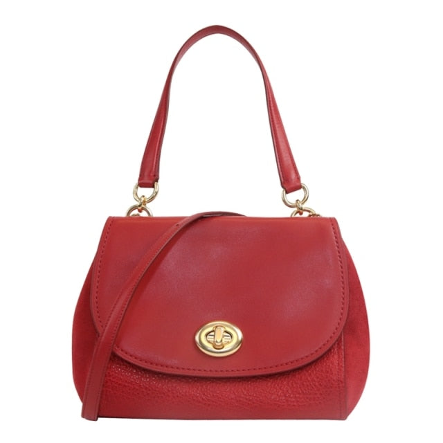 Coach F22348 Faye Mixed Materials Leather Satchel Carryal
