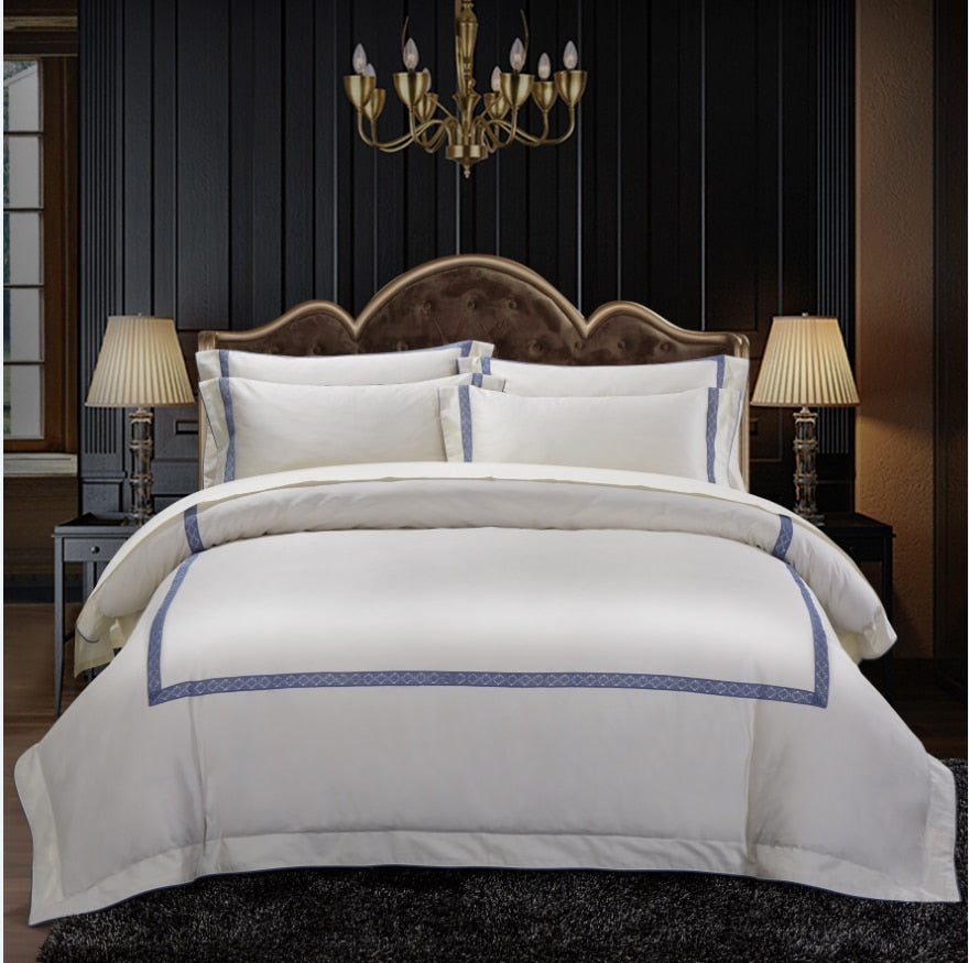 True Luxury 1200 Thread Count 100% Egyptian Cotton Percale Pima Cotton Queen Bedding Sheet Set