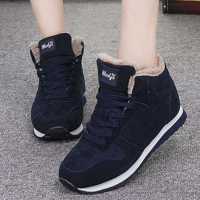 Women Casual Ankle Winter Snow Booties Boots Sneakers Plus Size 46 Botas Mujer