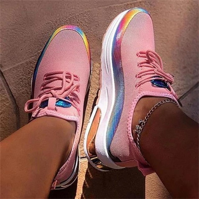 New Women Casual Sneaker Shoes Mesh Air-Cushion Flat Anti-Slip Outdoor Trainer Zapatos De Mujer Shoes