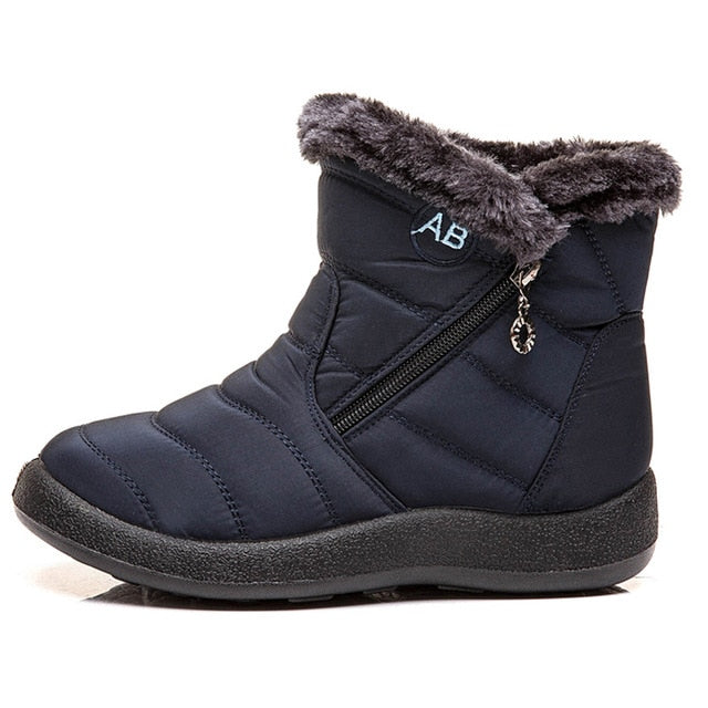 Women Winter Waterproof Warm Plush Snow Ankle Booties Boots 43 44