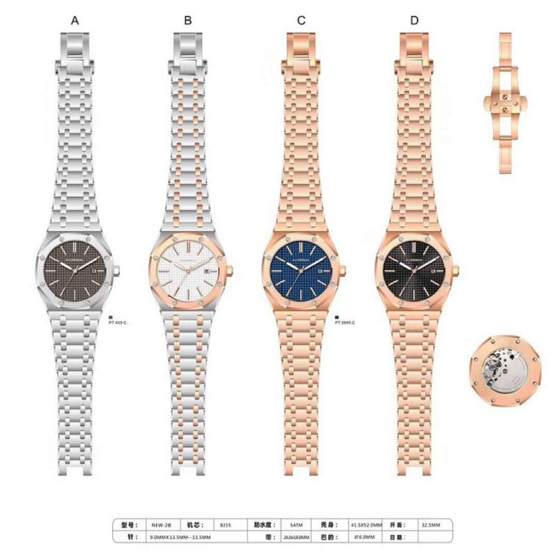 Goffel New Sub Brand Rower Watch With Fully Automatic Mechanical Movement 100 Meters Waterproof And Customizable Sticker