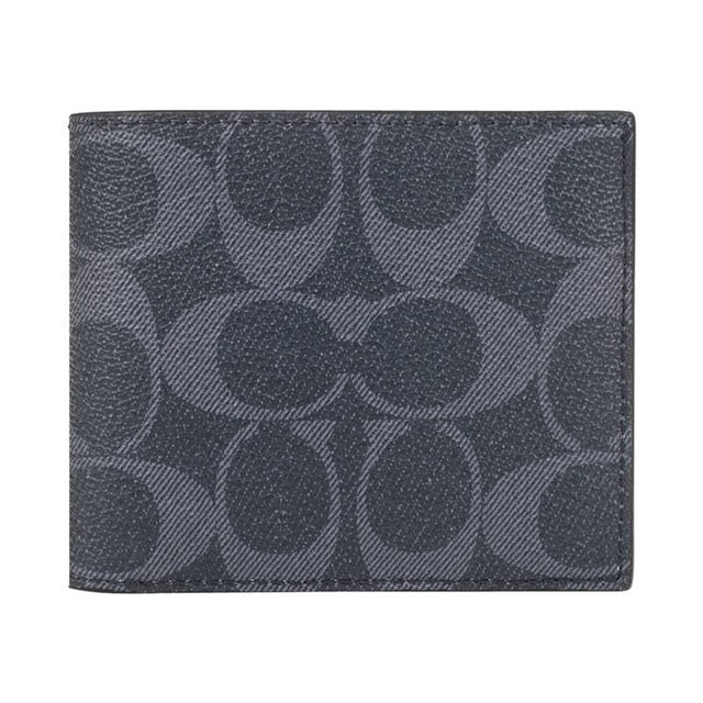Coach Compact ID Wallet In Signature