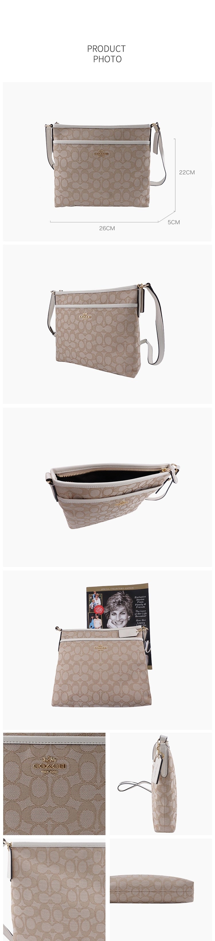 Coach Outlined Zip File Crossbody