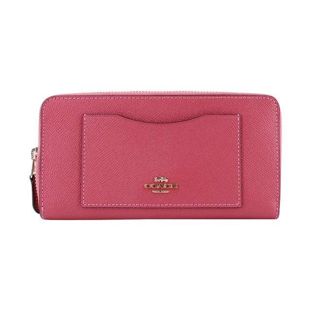 Coach Crossgrain Leather Accordion Zip Wallet