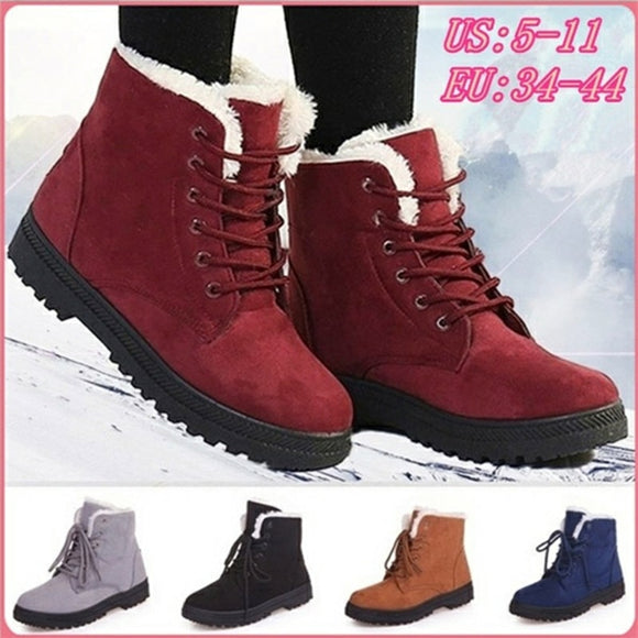 Women Snow Plush Insole Ankle Boot Botas Mujer Plus Size 44