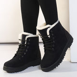 Women Warm Plush Insole Shoe Snow Ankle Boots Botas Mujer Plus Size 44