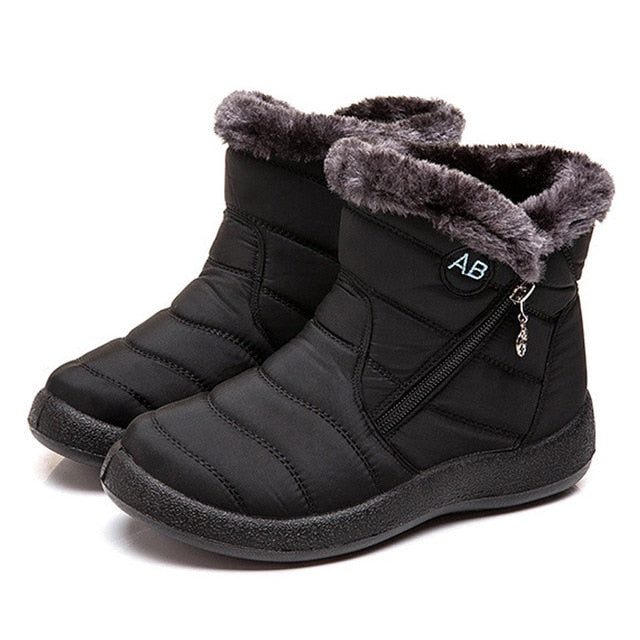 Women's Non-Slip Winter Snow Boots Fur Ankle Down Waterproof Booties Botas Mujer Sizes 40-43