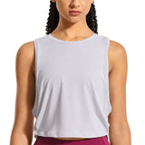 Women's YOGA Pima Cotton Workout Tank Crop Sports Shirt Sleeveless Yoga Running Tops