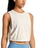 Women's YOGA Pima Cotton Workout Tank Crop Sports Shirt Sleeveless Yoga Running Tops