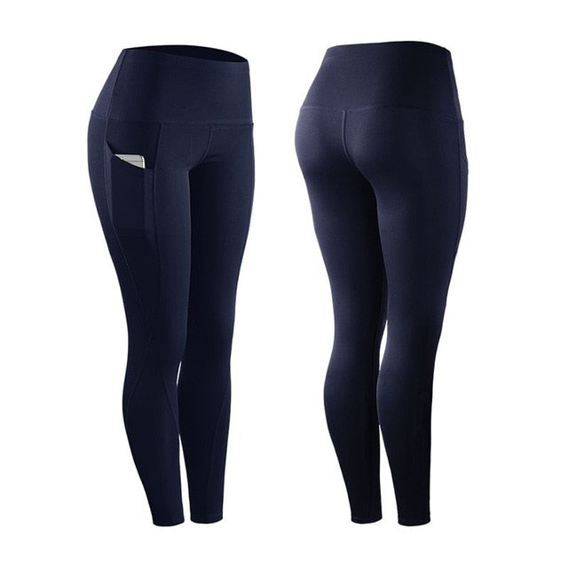 Women's Riding Fitness Elastic Compression Leggings High-Waist Sports Leggings Belt Training Fitness Pants