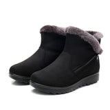 Women Warm Short Fur Plush Winter Ankle Boots Plus Size Platform Suede Zip Comfort