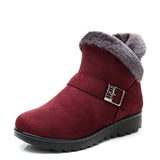 Women Warm Short Fur Plush Winter Ankle Boots Plus Size Platform Suede Zip Comfort