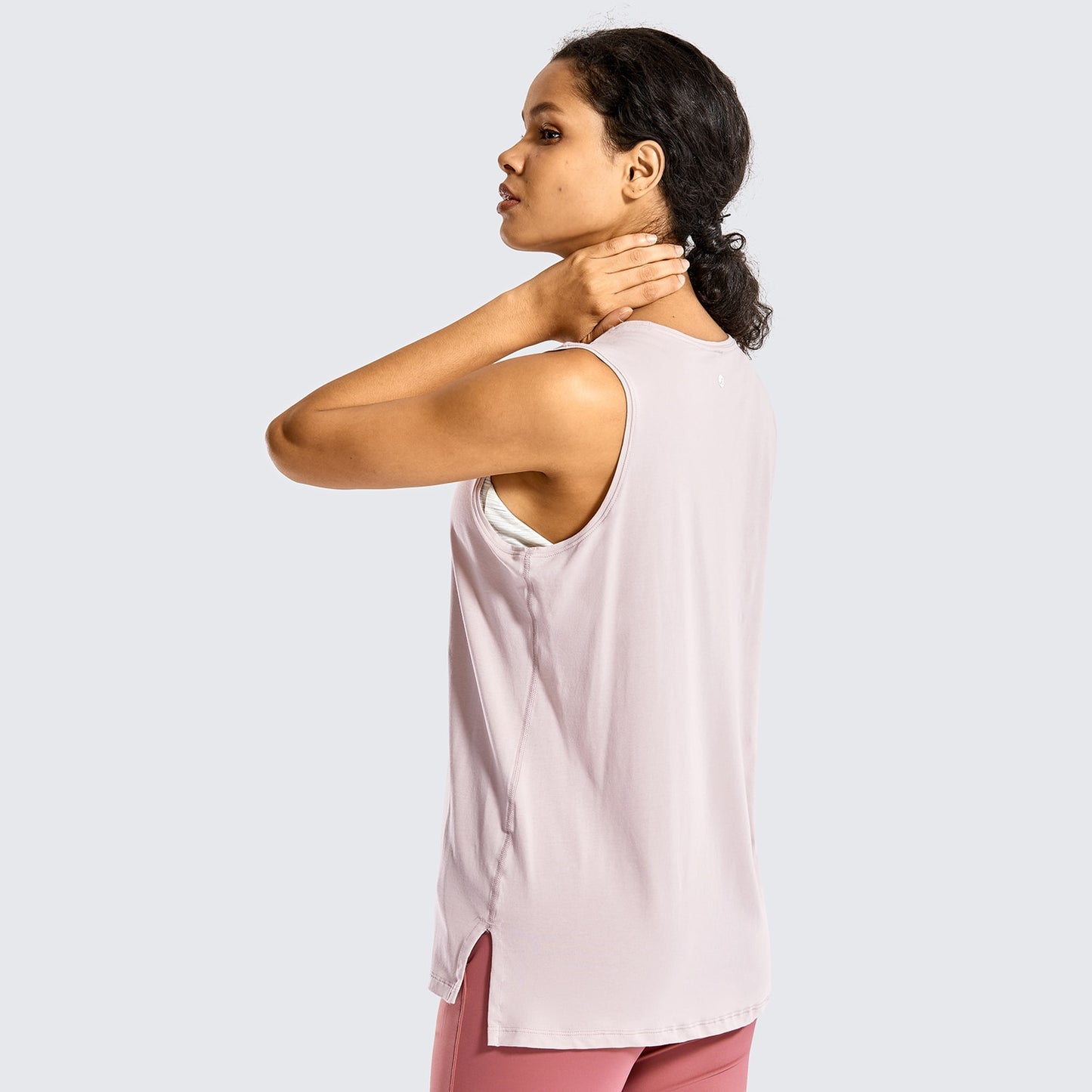 Women's Pima Cotton Sleeveless Tank Relaxed Fit Workout Yoga Tank Top