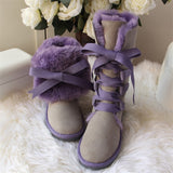 High Snow Boots Genuine Sheepskin Real Fur 100% Wool Women Winter Snow Boots New Brand Boots