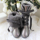 High Snow Boots Genuine Sheepskin Real Fur 100% Wool Women Winter Snow Boots New Brand Boots