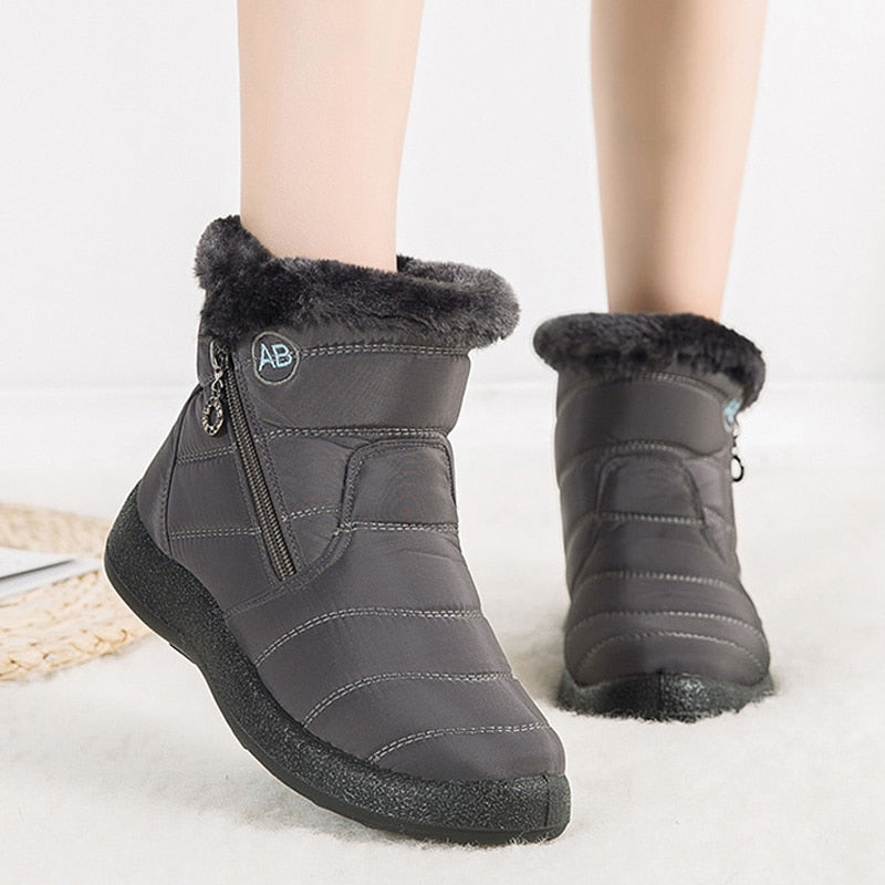 Women Winter Waterproof Warm Plush Snow Ankle Booties Boots 43 44