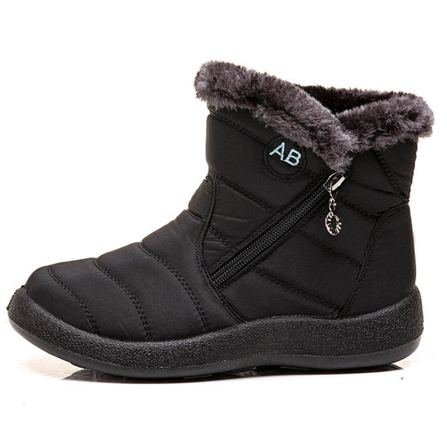 Women Winter Waterproof Warm Plush Snow Ankle Booties Boots 43 44