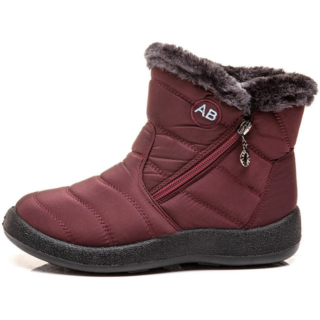 Women Winter Waterproof Warm Plush Snow Ankle Booties Boots 43 44