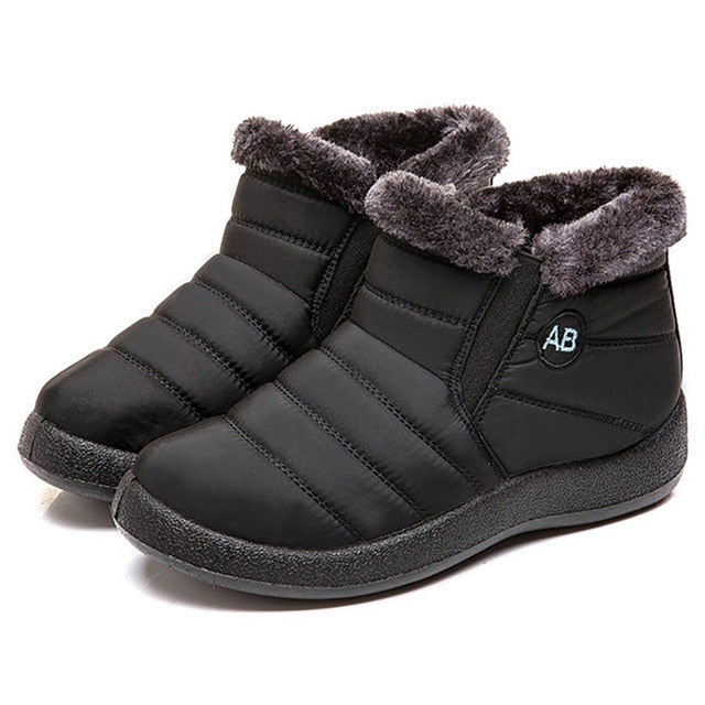 Women Winter Waterproof Warm Plush Snow Ankle Booties Boots 43 44