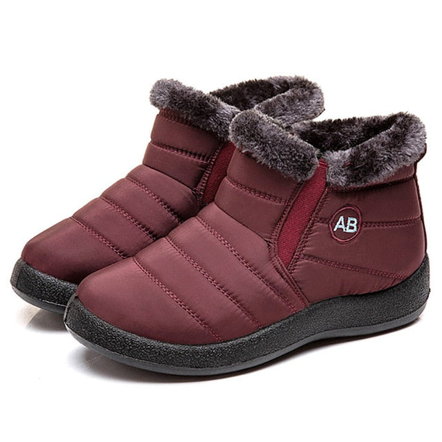 Women Winter Waterproof Warm Plush Snow Ankle Booties Boots 43 44