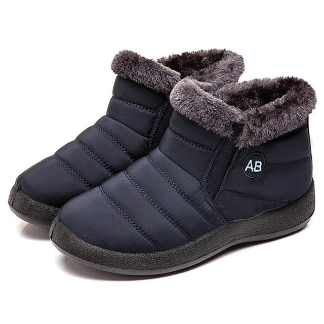 Women Winter Waterproof Warm Plush Snow Ankle Booties Boots 43 44