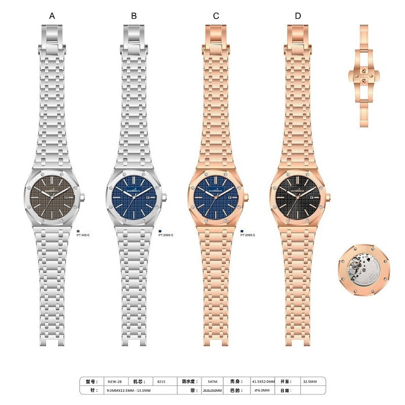 Goffel New Sub Brand Rower Watch With Fully Automatic Mechanical Movement 100 Meters Waterproof And Customizable Sticker