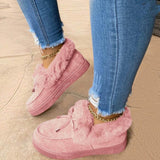 New Fashion Women Winter Cotton Shoes Plush Warm Snow Boots Casual Flat Short Boots Solid Color Furry Footwear