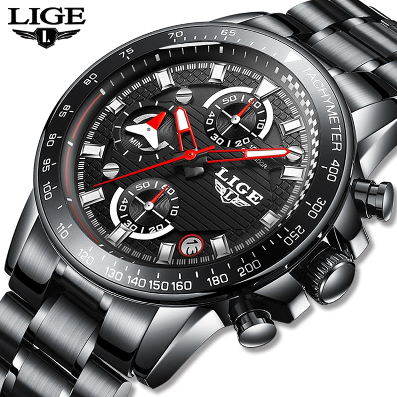 Mens Watches Top Brand Luxury Fashion Business Quartz Watch Men Sports Watch Waterproof Black Clock Relogio Masculino