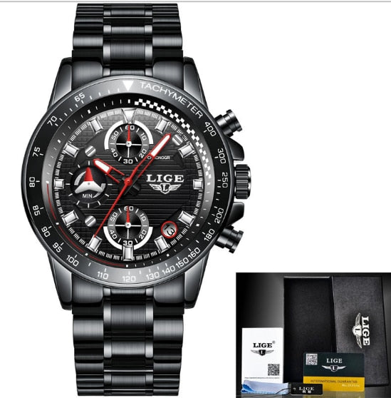 Mens Watches Top Brand Luxury Fashion Business Quartz Watch Men Sports Watch Waterproof Black Clock Relogio Masculino