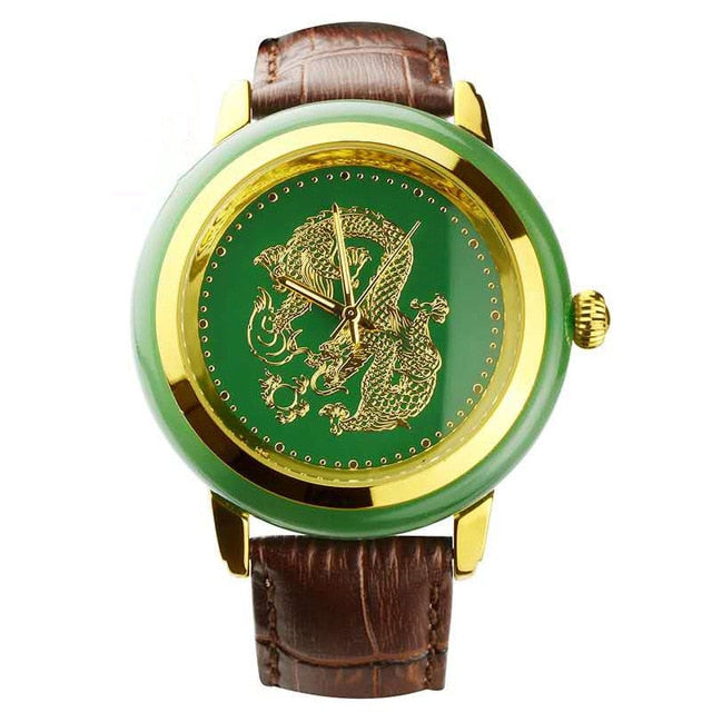 NEW COUPLE WATCH LOVERS CLOCK JADE LEATHER WATERPROOF CREATIVE FASHION BUSINESS MEN WRISTWATCH COLLECTOR'S EDITION WOMEN'S WATCH