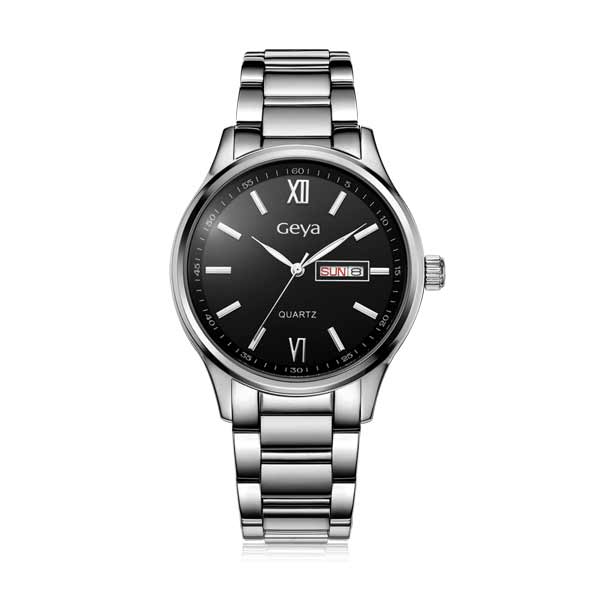 Geya Luxury Top Brand Women Quartz Watches Calendar Stainless Steel  Luminous Lovers Waterproof Wristwatch Geya Men Watch