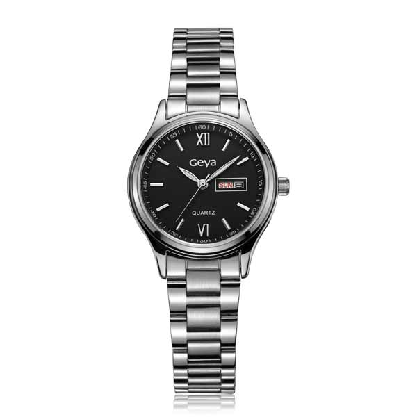 Geya Luxury Top Brand Women Quartz Watches Calendar Stainless Steel  Luminous Lovers Waterproof Wristwatch Geya Men Watch
