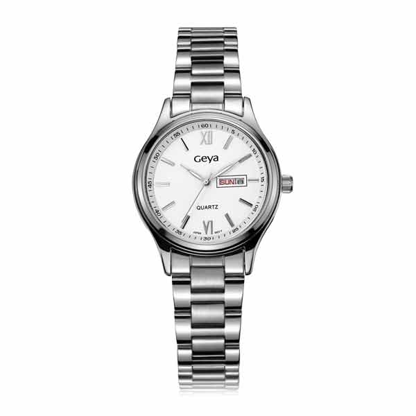 Geya Luxury Top Brand Women Quartz Watches Calendar Stainless Steel  Luminous Lovers Waterproof Wristwatch Geya Men Watch