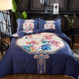 Luxury Classical Chinese Style Bedding Set 4pcs 100% Pima Cotton Blue and White Porcelain Duvet Cover Bed Sheet 2 Pillowcase