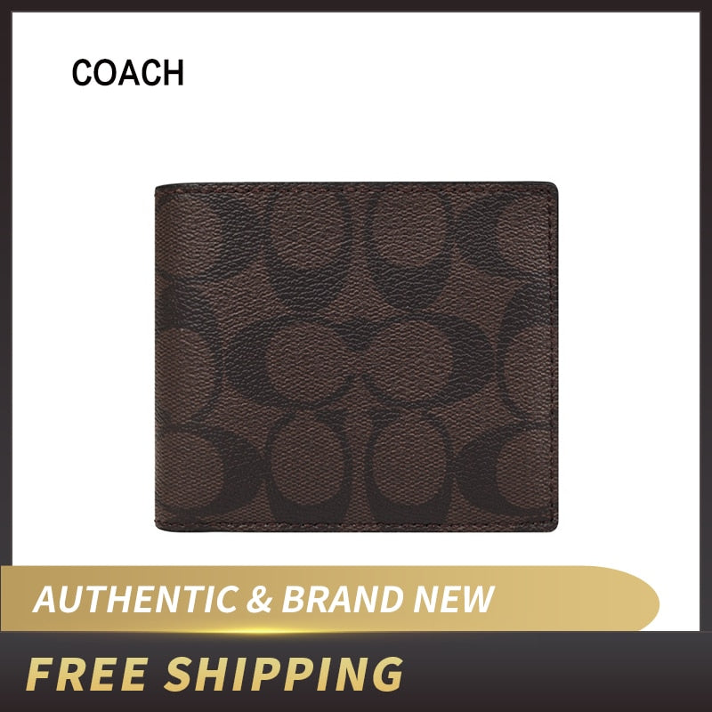 Coach Compact ID Wallet In Signature