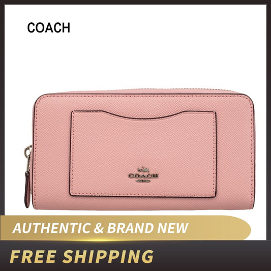 Coach Crossgrain Leather Accordion Zip Wallet