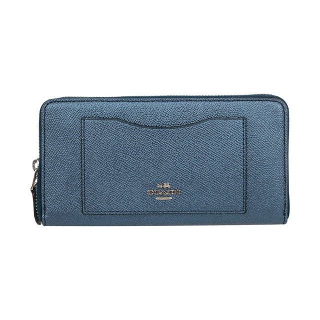 Coach Crossgrain Leather Accordion Zip Wallet