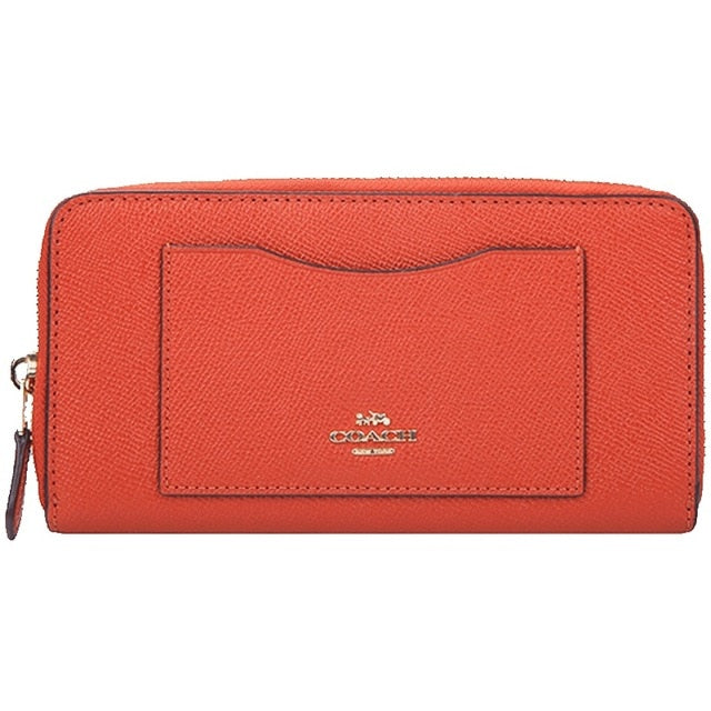Coach Crossgrain Leather Accordion Zip Wallet