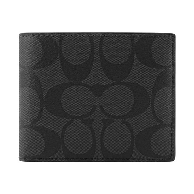 Coach Compact ID Wallet In Signature