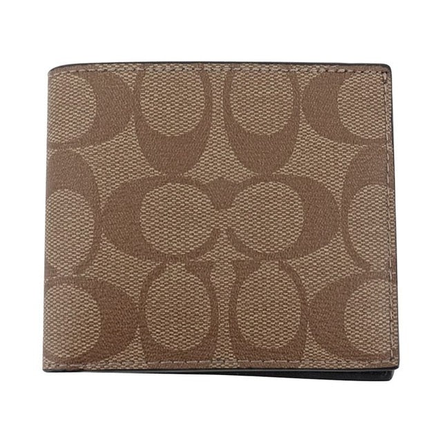 Coach Compact ID Wallet In Signature