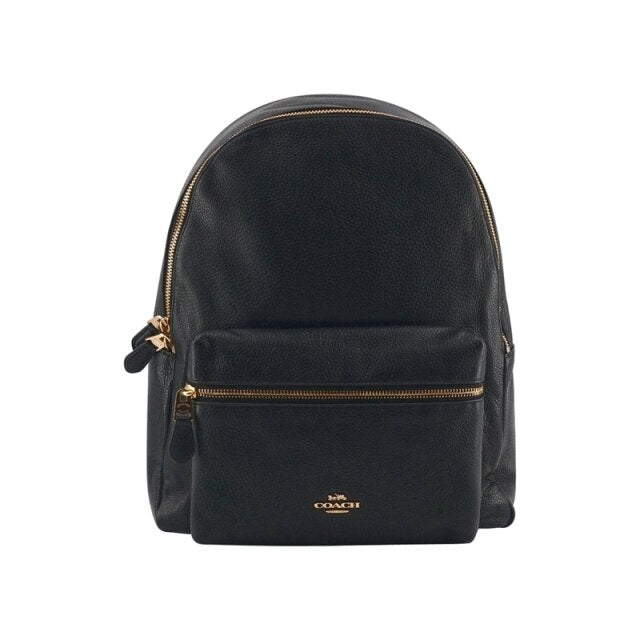 Coach  Pebble Leather Full Size Charlie Backpack Black F29004